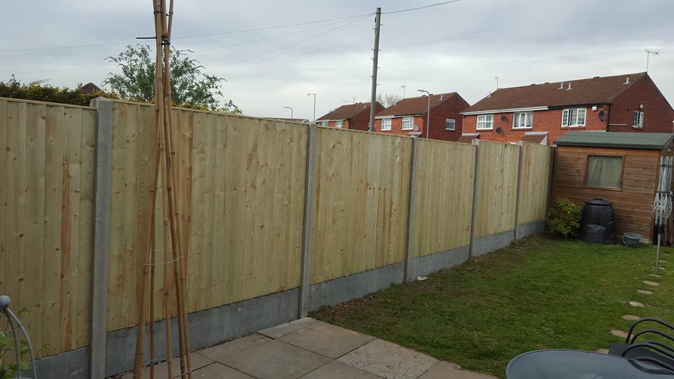 This Picture Demonstrates A Close Board Style Fence Using Concrete Posts And Concrete Gravel Boards